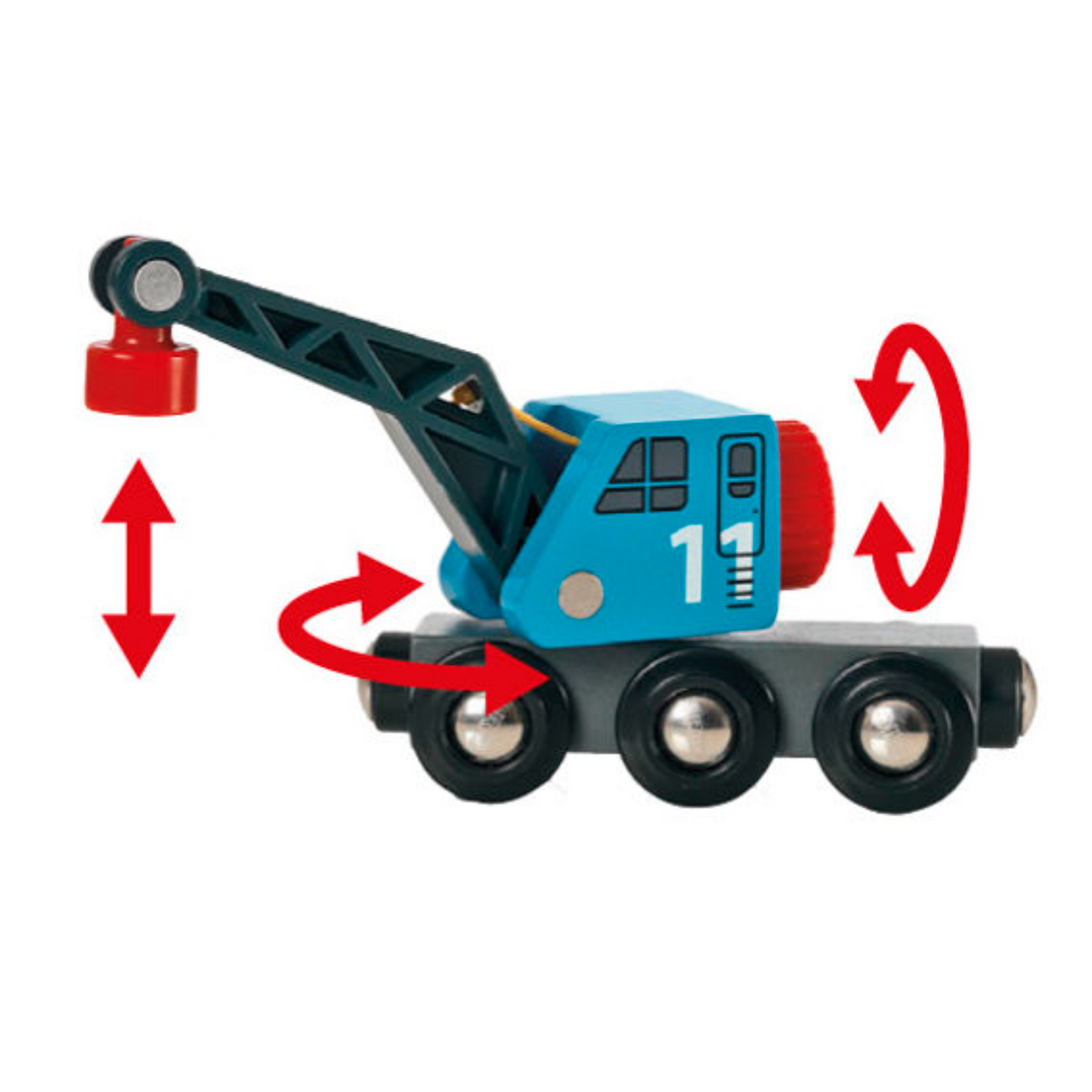BRIO Vehicle - Container & Crane Wagon, 4 pieces