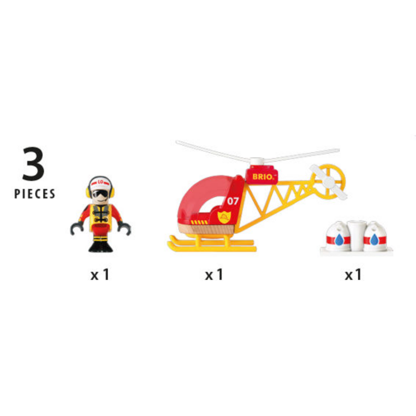 BRIO Vehicle - Firefighter Helicopter, 3 pieces