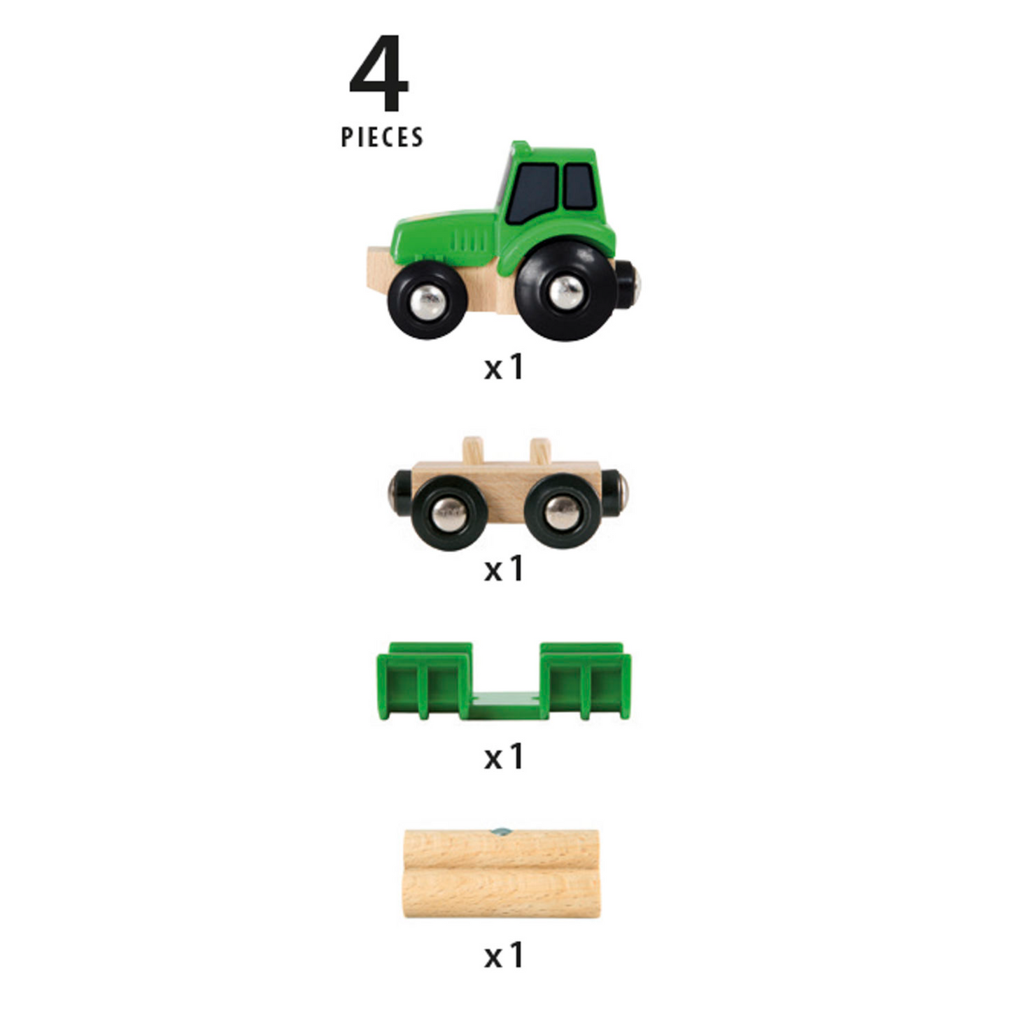 BRIO Vehicle - Farm Tractor with Load, 3 pieces