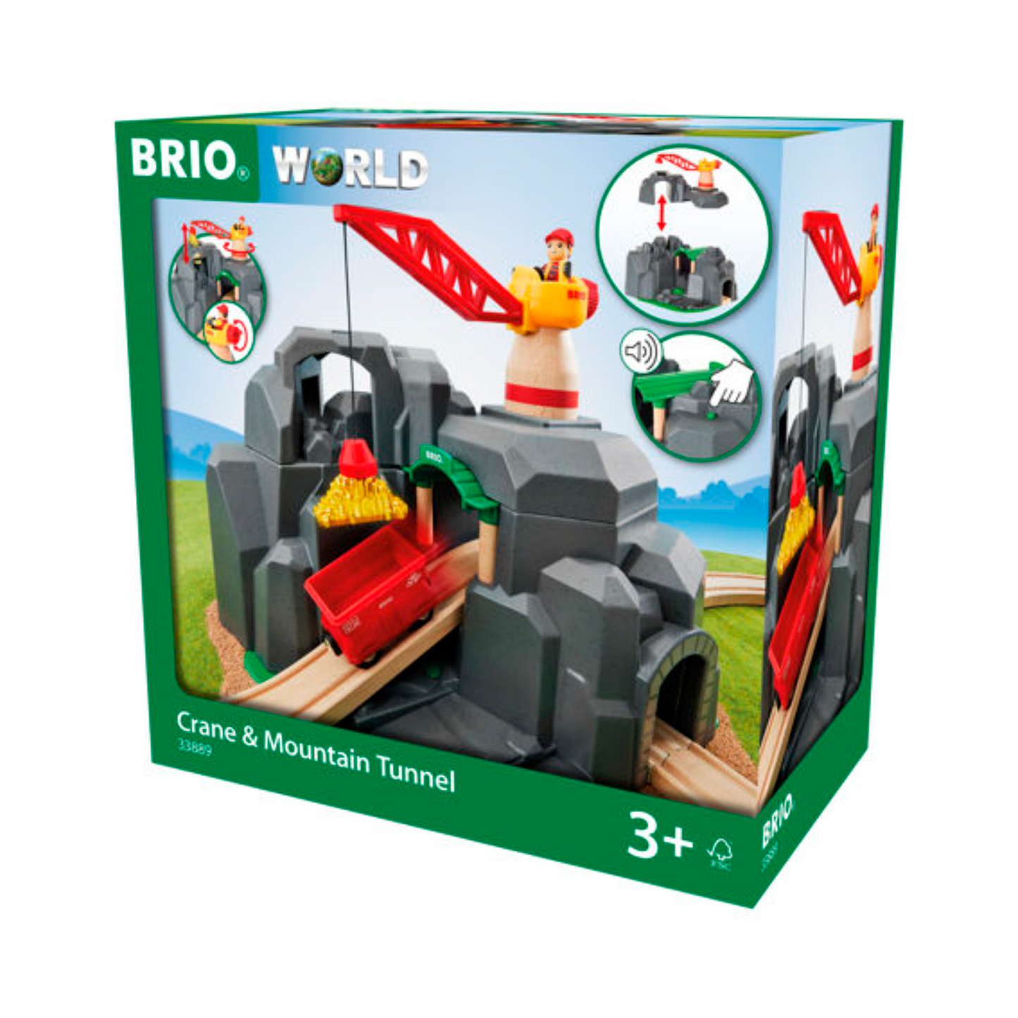 BRIO Tunnel - Crane and Mountain Tunnel, 7 pieces