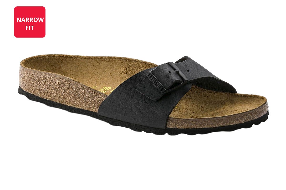 Birkenstock Unisex Madrid Birko-Flor Narrow-Fit Sandal (Black)