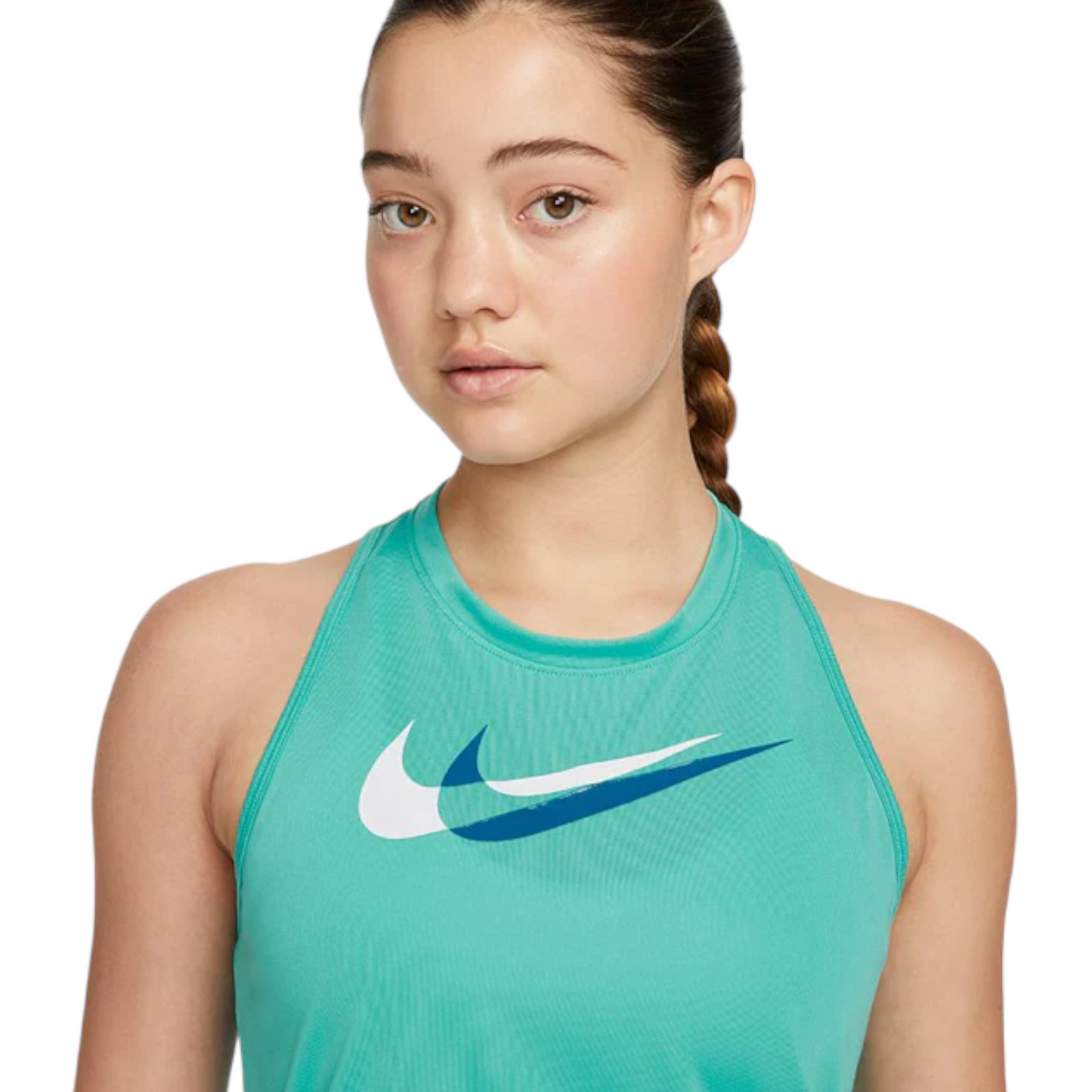 Nike Women's Dri-Fit Swoosh Running Tank - Washed Teal