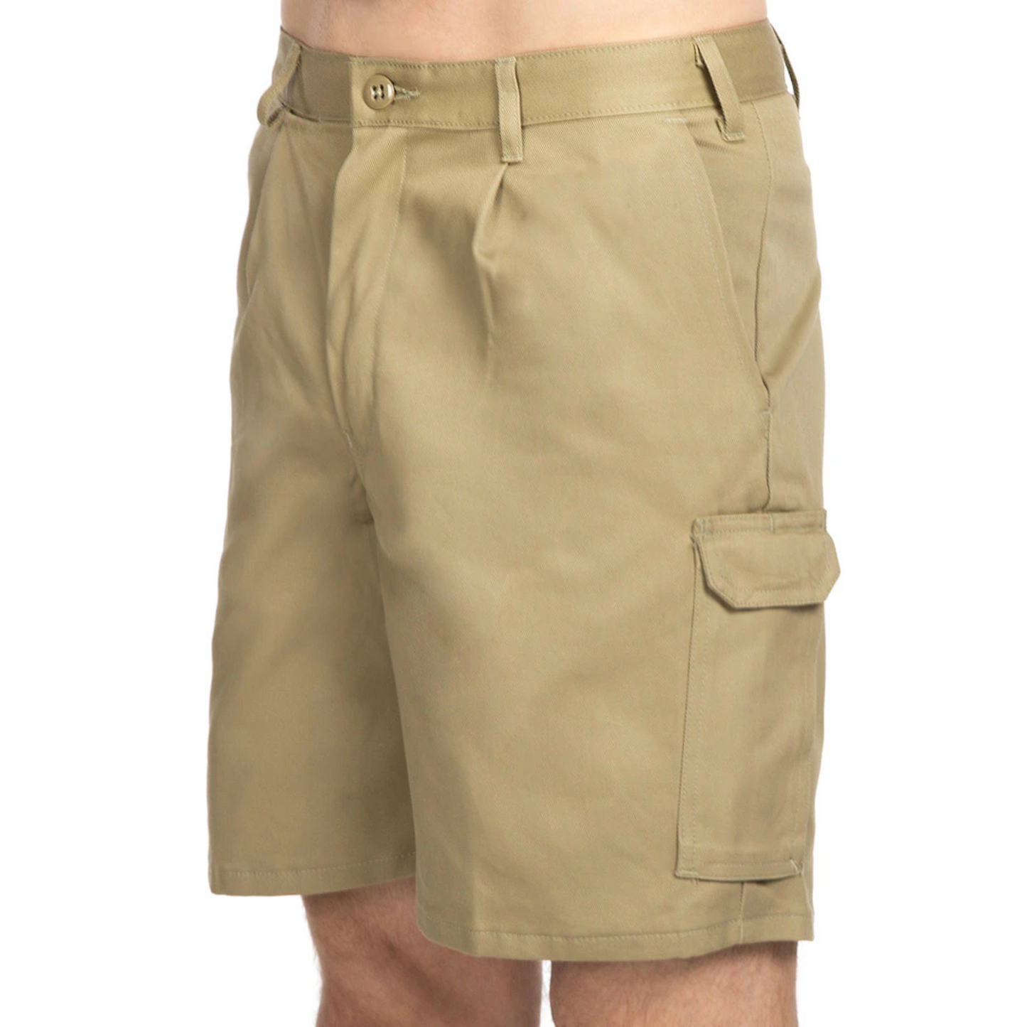 Hard Yakka Men's Foundations Tradesman Cotton Drill Long Leg Short - Khaki