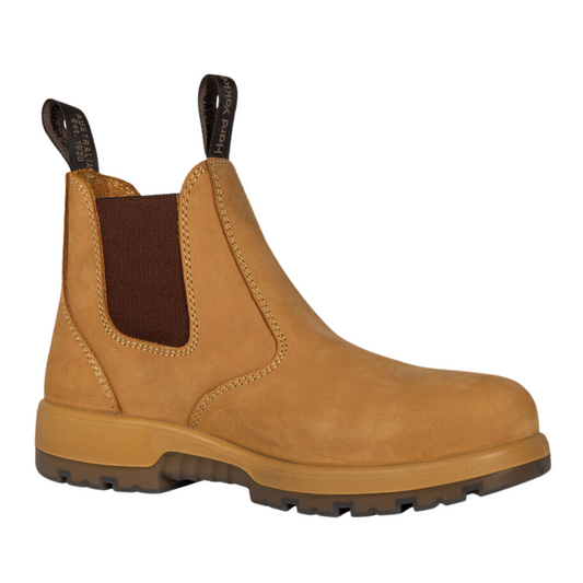 Hard Yakka Men's Outback Pull On Steel Toe PR Safety Boot - Wheat