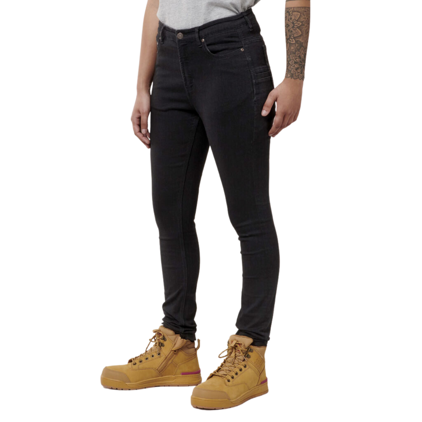 Hard Yakka Women's High Waisted Slim Fit Jegging - Black
