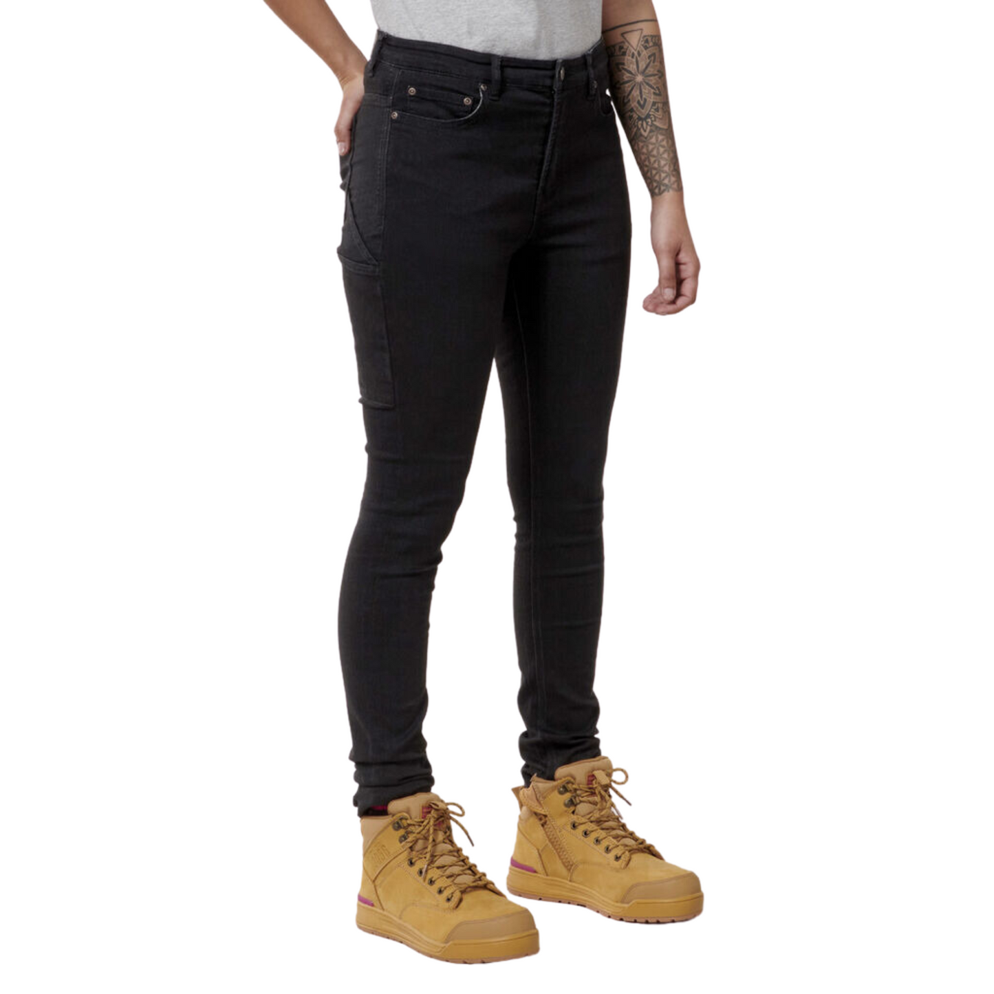 Hard Yakka Women's High Waisted Slim Fit Jegging - Black