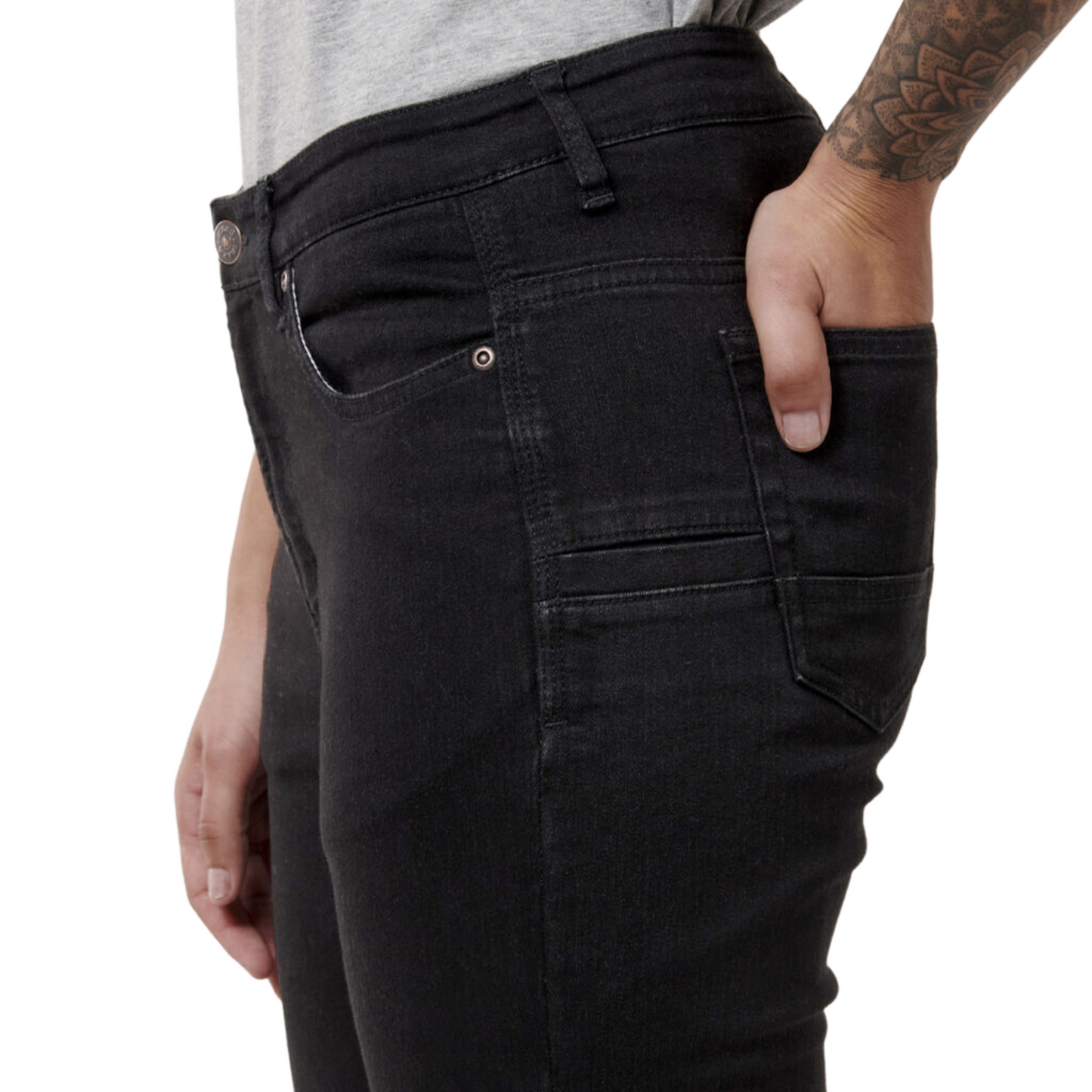 Hard Yakka Women's High Waisted Slim Fit Jegging - Black