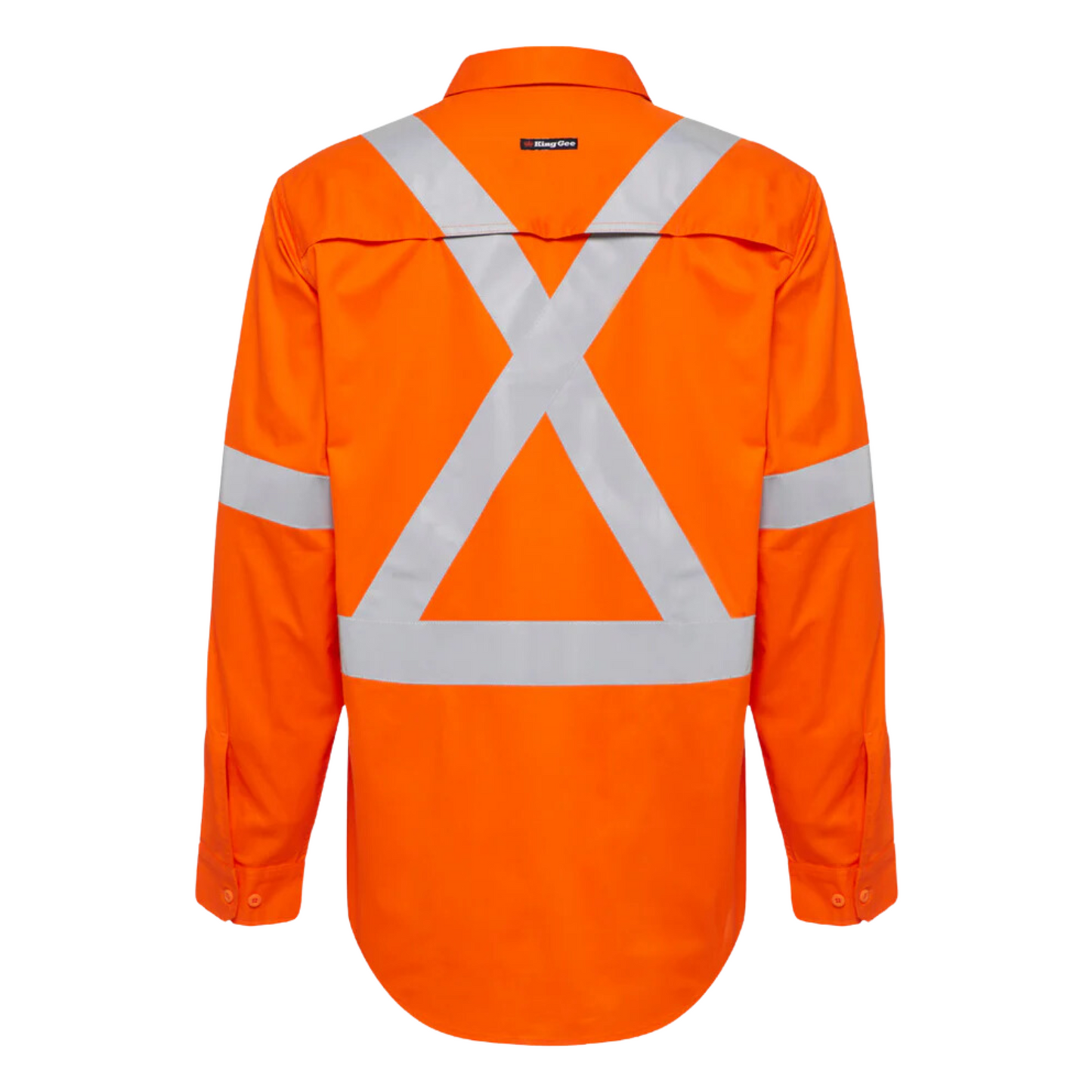 KingGee Men's X Back Vented Taped Long Sleeve Shirt - Orange