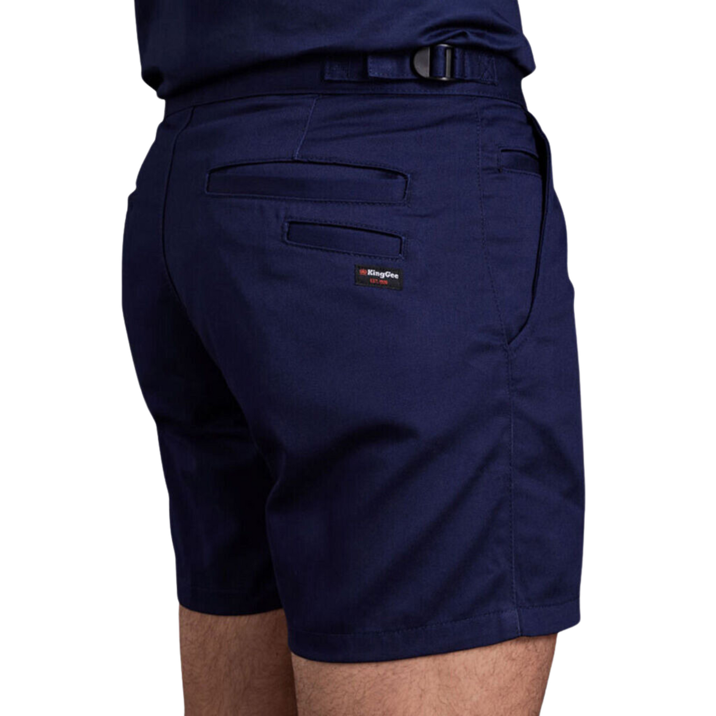 KingGee Men's Originals Side Tab Cotton Drill Work Shorts - Navy