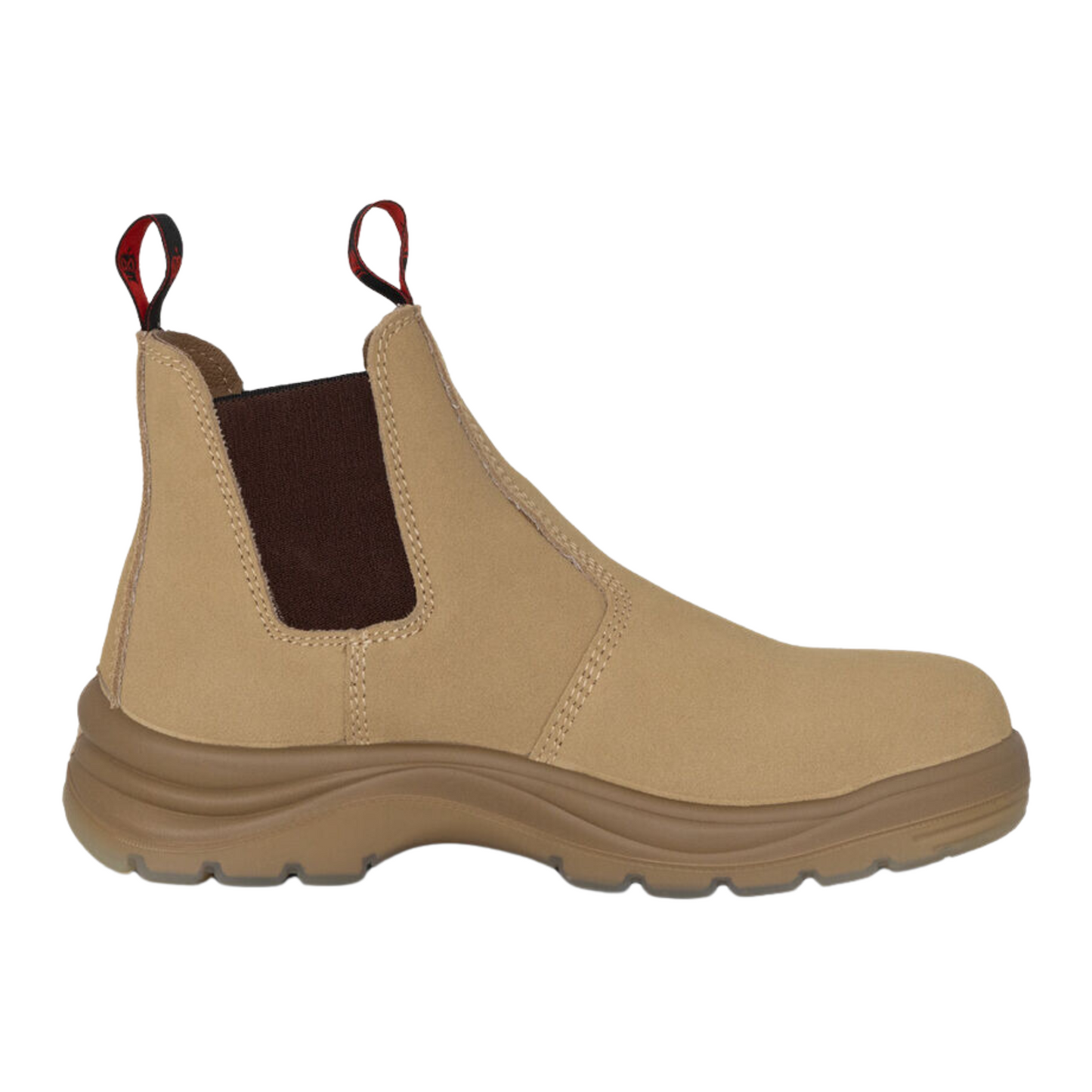 KingGee Men's Flinders Suede Steel Cap Gusset Work Boots - Sand