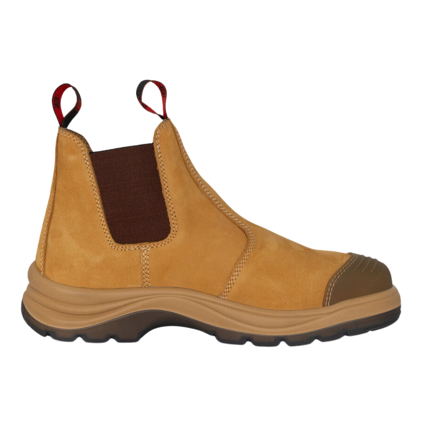 KingGee Men's Tradie Gusset Steel Cap Safety Boots With Scuff Cap - Wheat