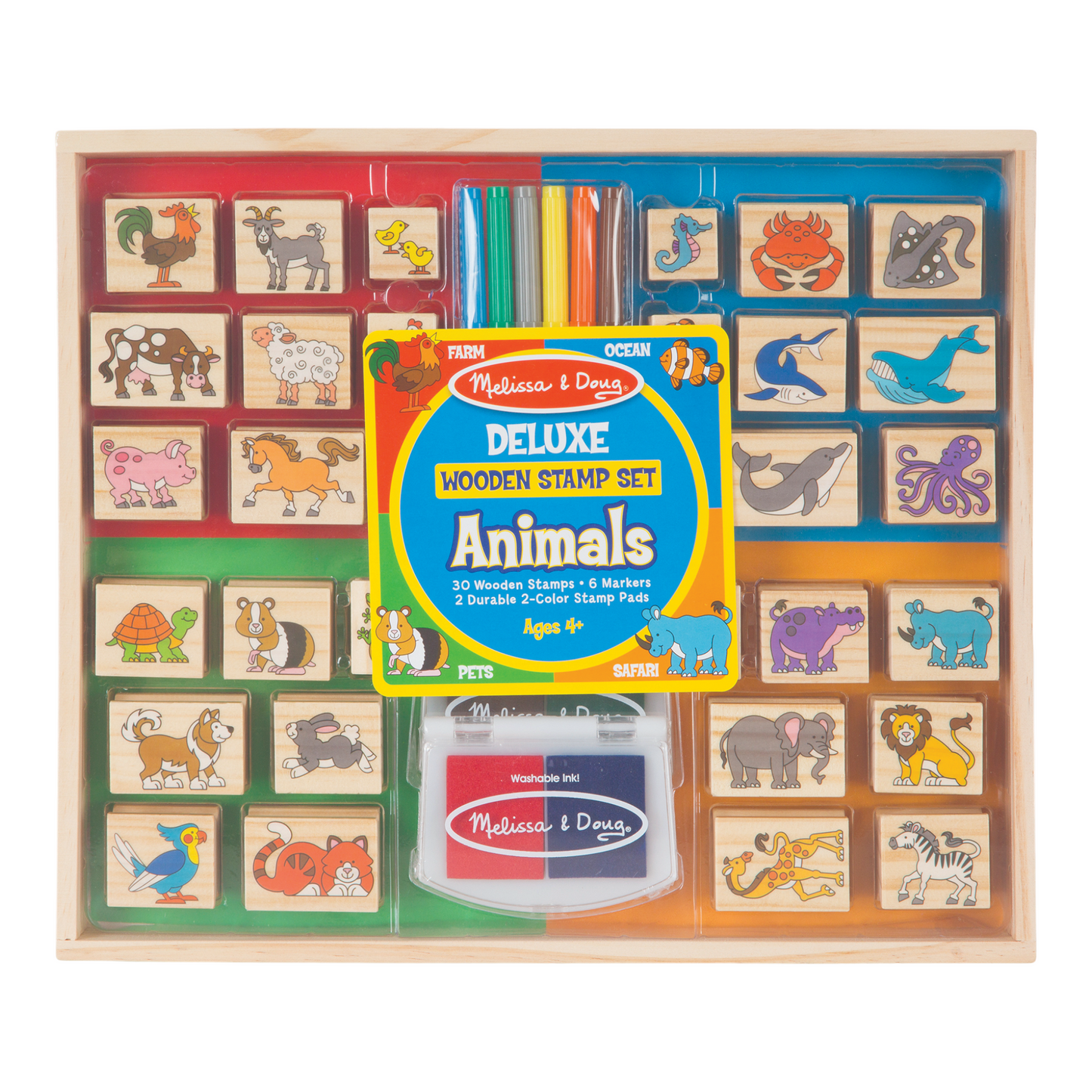 Melissa & Doug - Deluxe Wooden Stamp Set - Animals