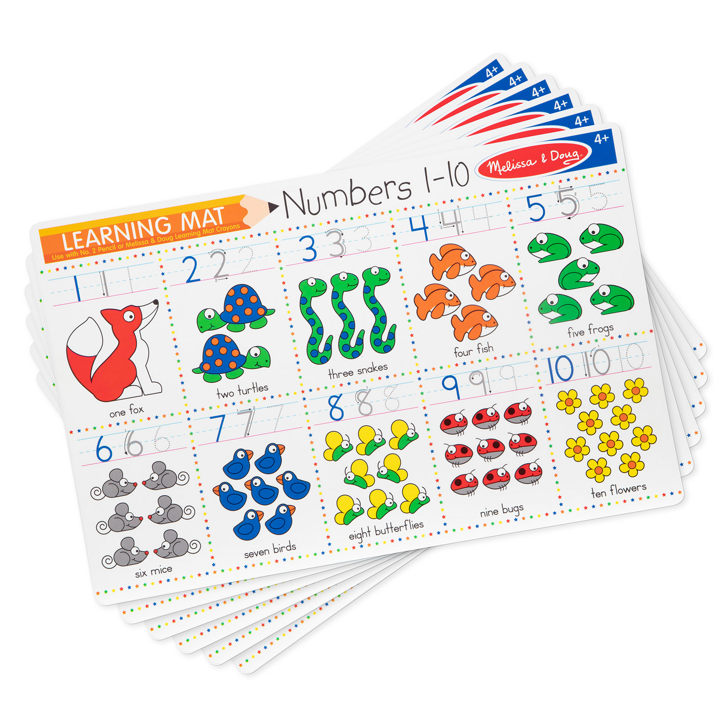 Melissa & Doug - Numbers 1-10 Write-A-Mat Bundle of 6