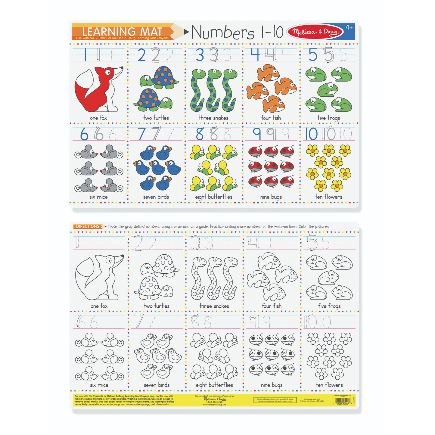 Melissa & Doug - Numbers 1-10 Write-A-Mat Bundle of 6