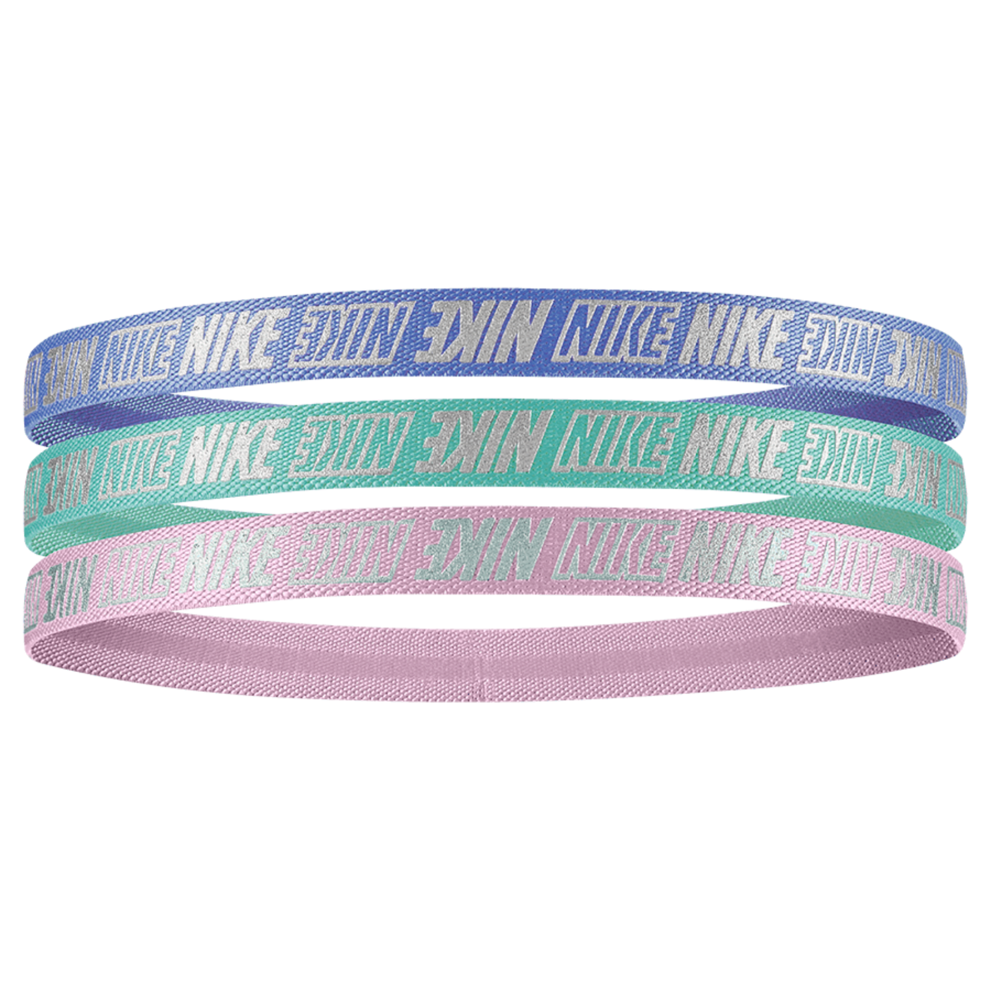 Nike Youth Metallic Headbands 3 Pack - Pink Foam/Copa/Polar