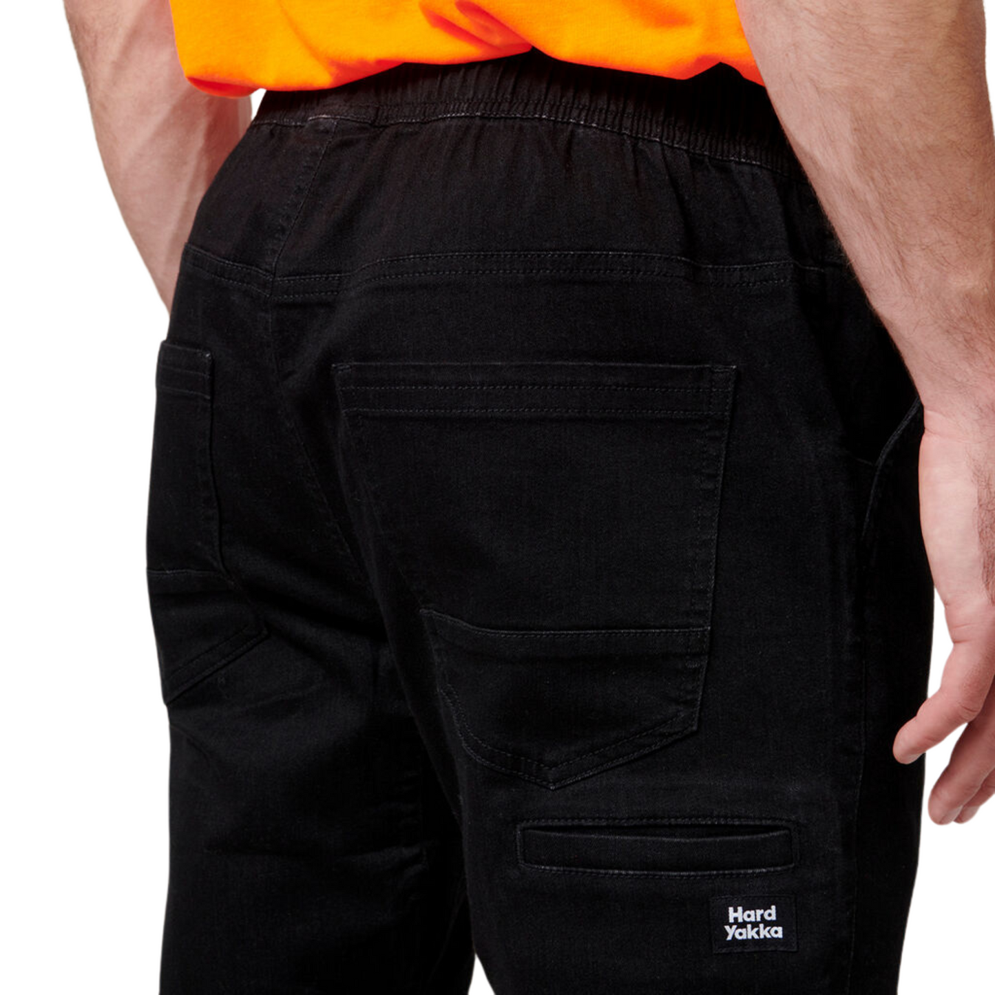Hard Yakka Men's Active Denim Cuff Jogger - Black