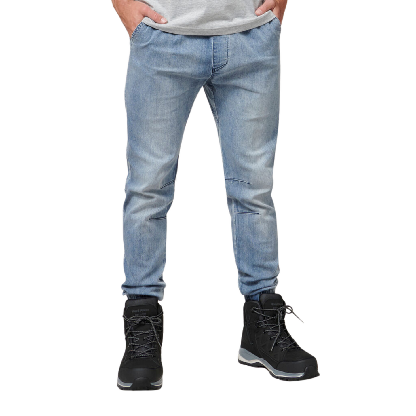 Hard Yakka Men's Active Denim Cuff Jogger - Stonewash