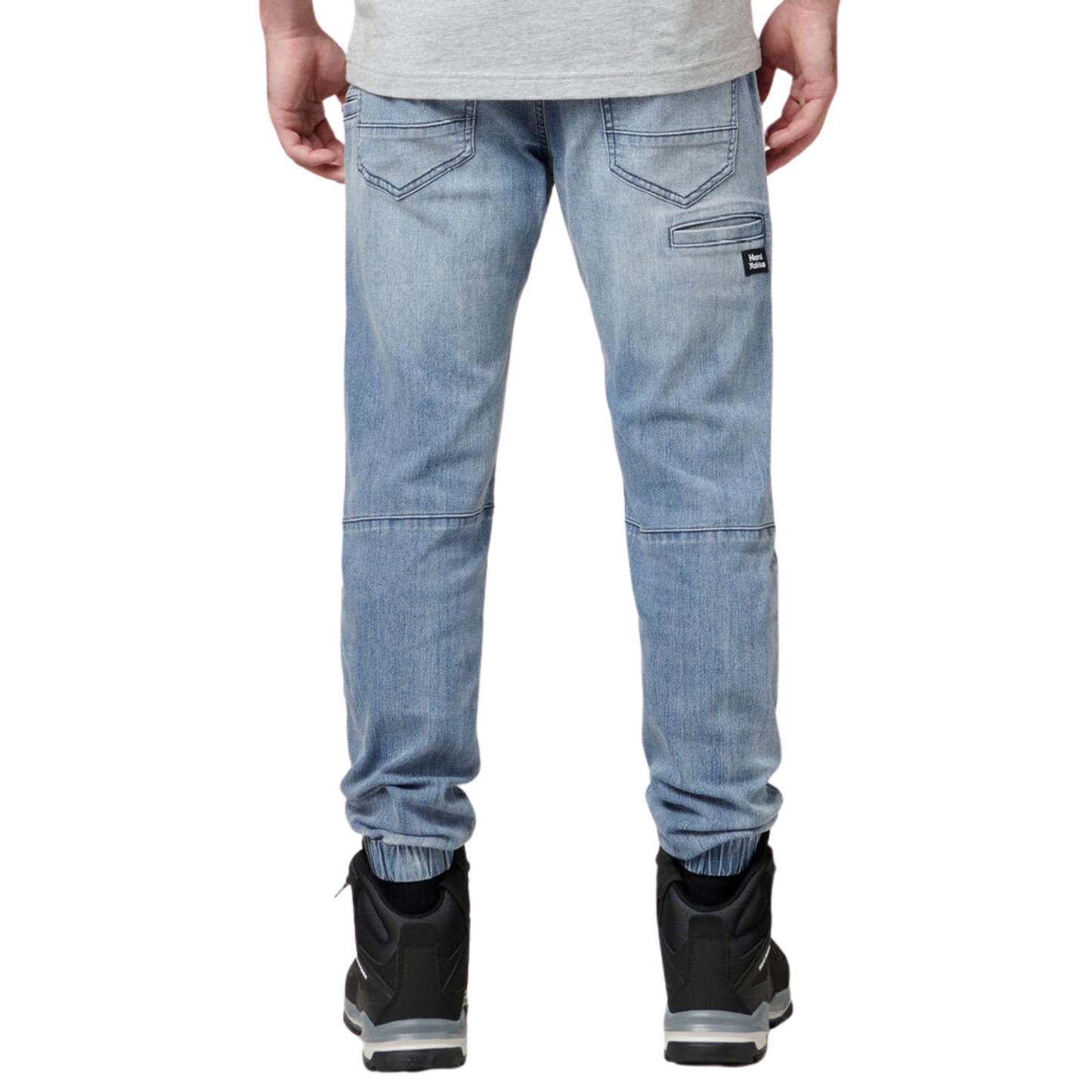 Hard Yakka Men's Active Denim Cuff Jogger - Stonewash