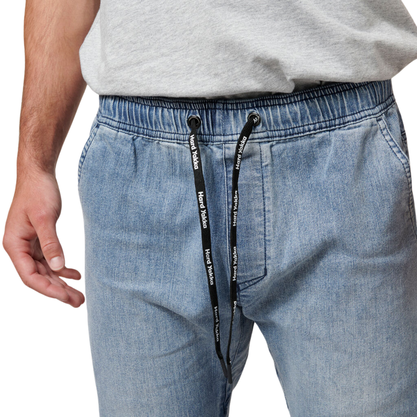 Hard Yakka Men's Active Denim Cuff Jogger - Stonewash