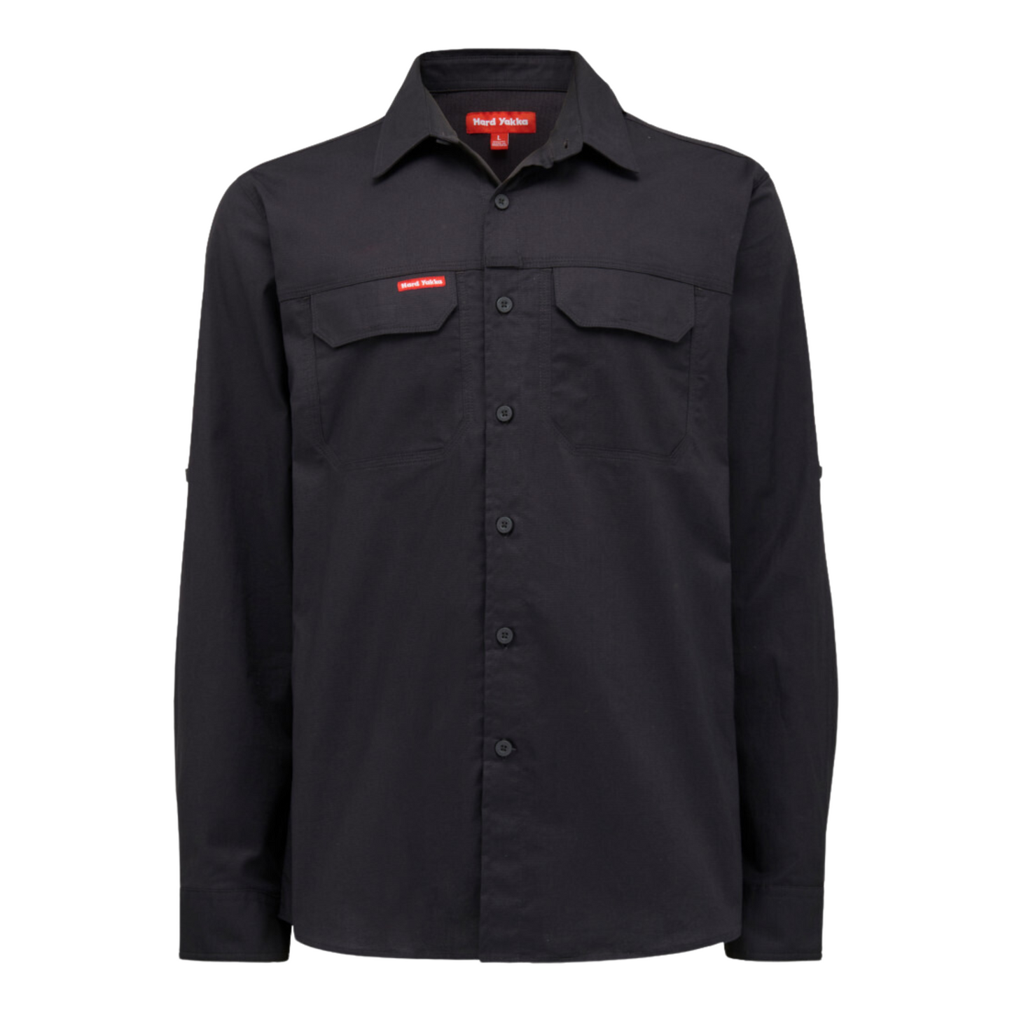 Hard Yakka Men's 3056 Long Sleeve Flex Ripstop Work Shirt - Charcoal