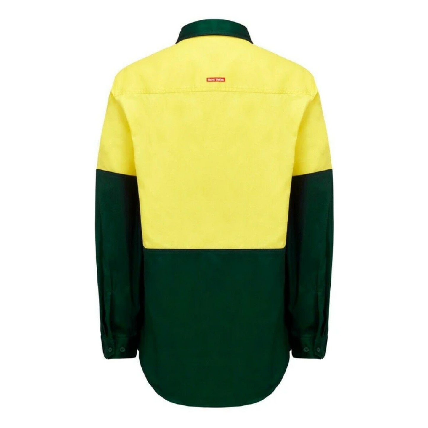 Hard Yakka Men's Core Hi-Vis Long Sleeve Heavyweight Cotton Drill Shirt - Yellow/Green