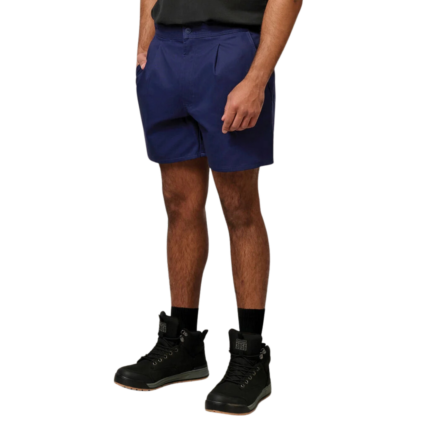 Hard Yakka Men's Relaxed Fit Cotton Drill Short with Side Tabs - Navy