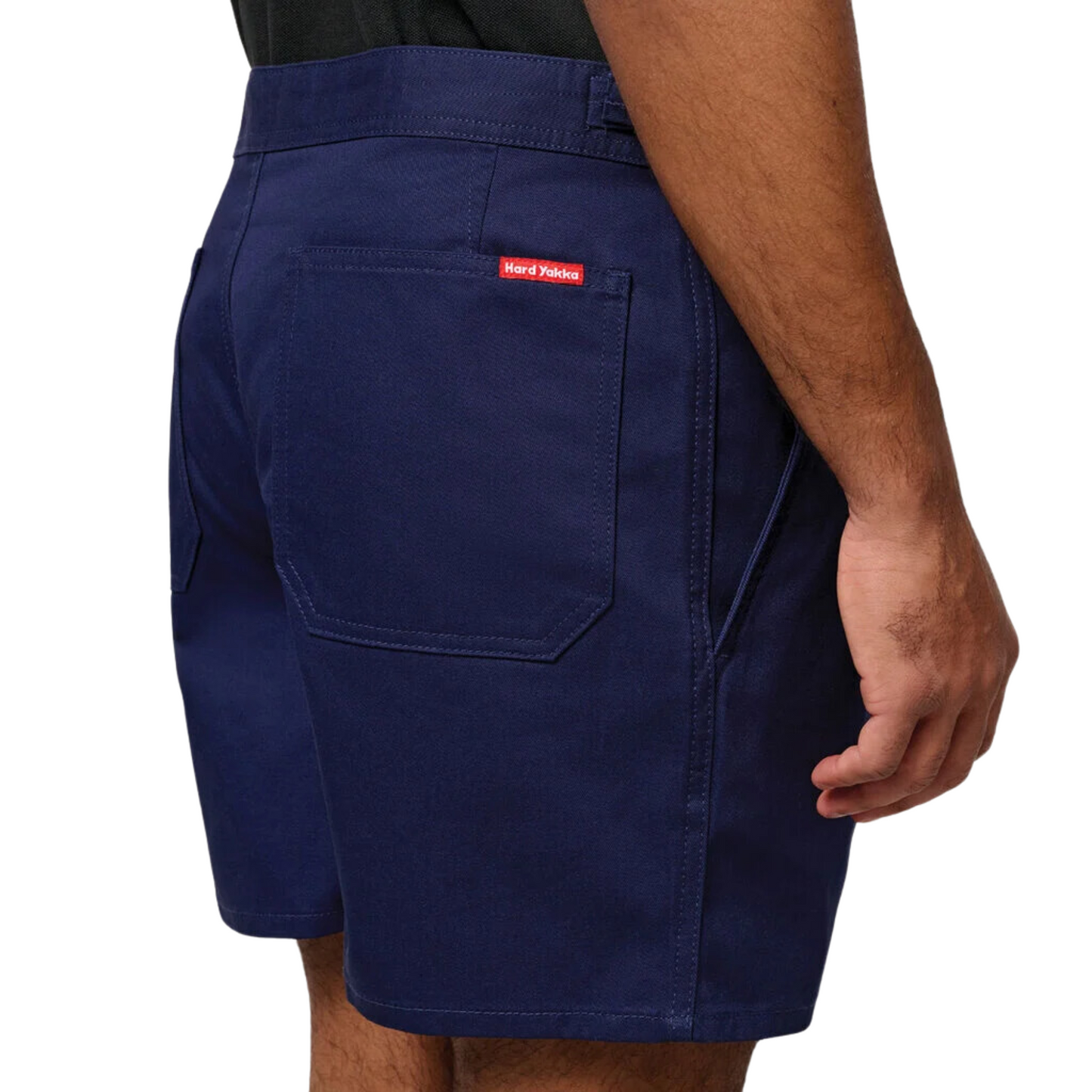Hard Yakka Men's Relaxed Fit Cotton Drill Short with Side Tabs - Navy