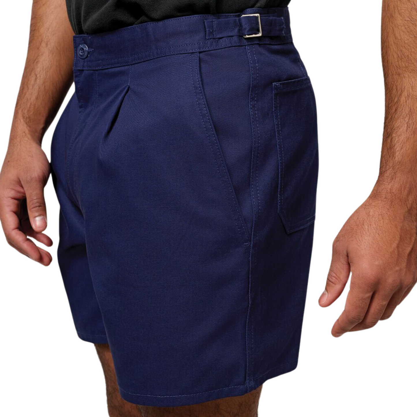 Hard Yakka Men's Relaxed Fit Cotton Drill Short with Side Tabs - Navy