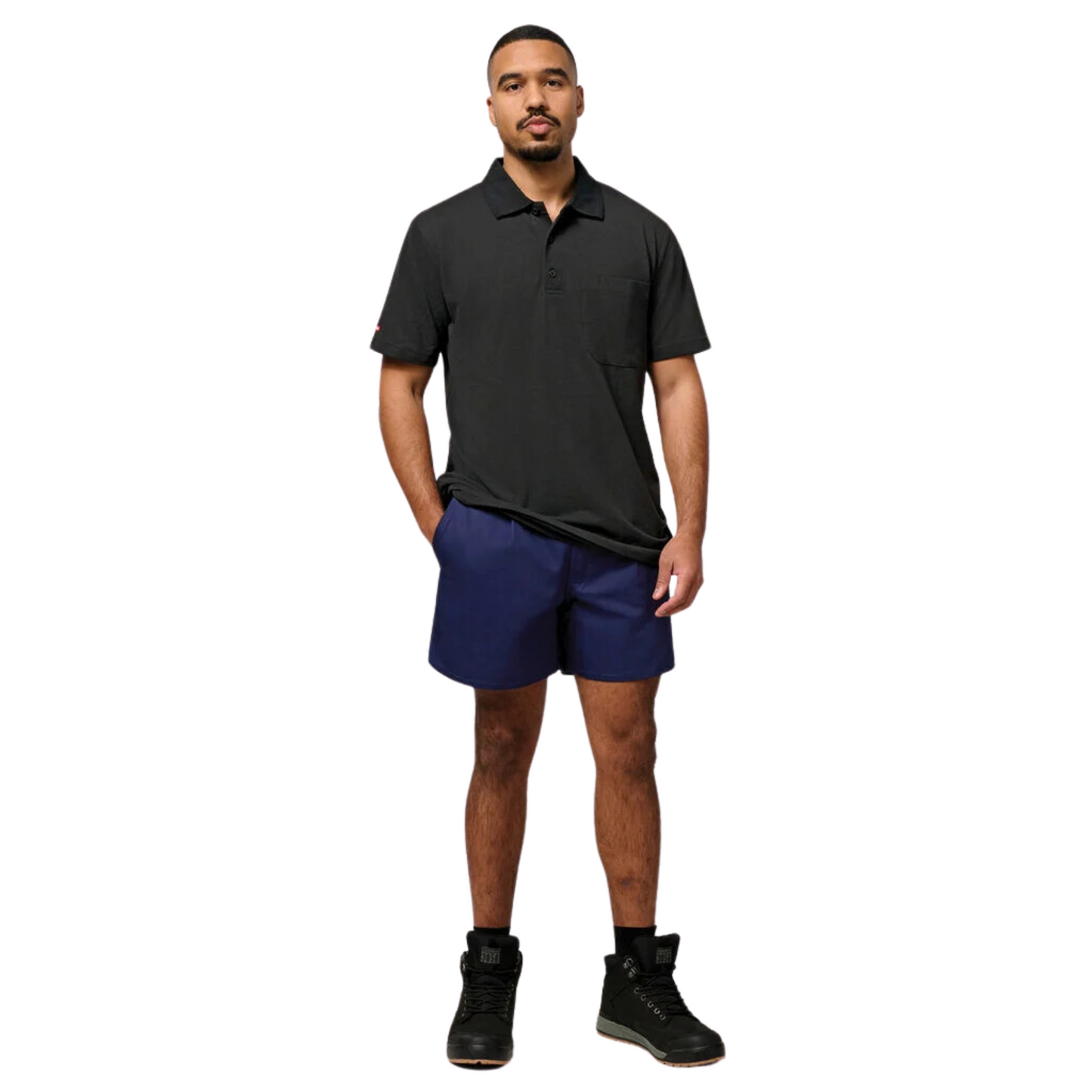 Hard Yakka Men's Relaxed Fit Cotton Drill Short with Side Tabs - Navy