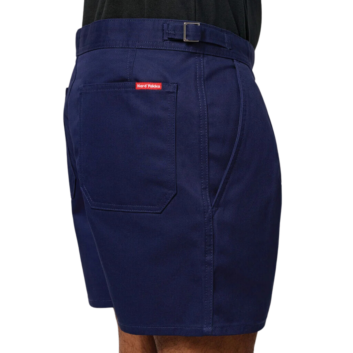 Hard Yakka Men's Relaxed Fit Cotton Drill Short with Side Tabs - Navy