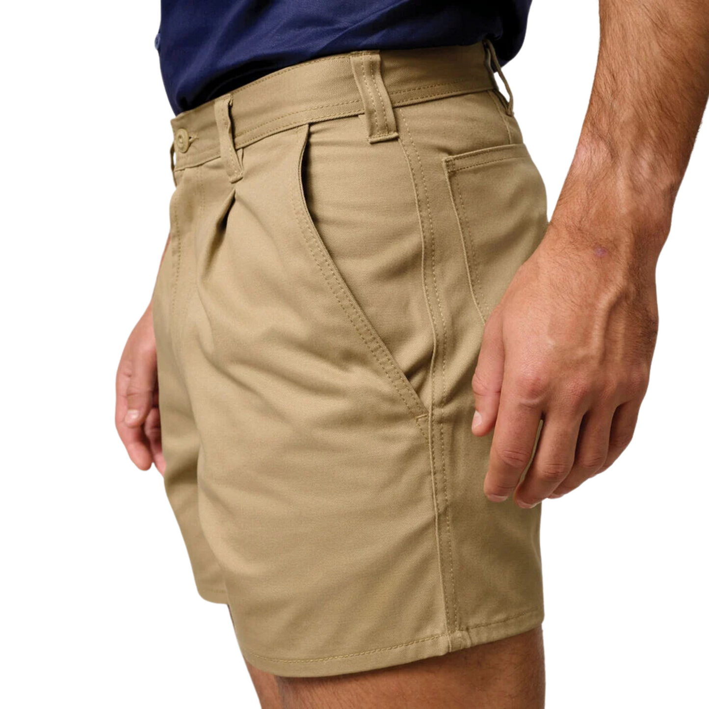 Hard Yakka Men's Relaxed Fit Cotton Drill Short with Belt Loops - Khaki