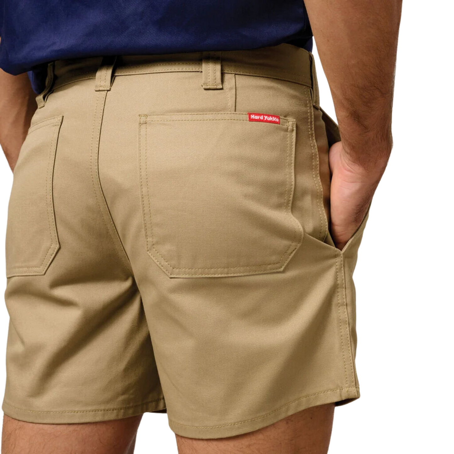 Hard Yakka Men's Relaxed Fit Cotton Drill Short with Belt Loops - Khaki