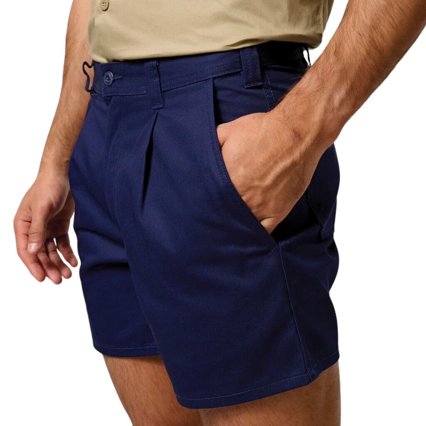 Hard Yakka Men's Relaxed Fit Cotton Drill Short with Belt Loops - Navy
