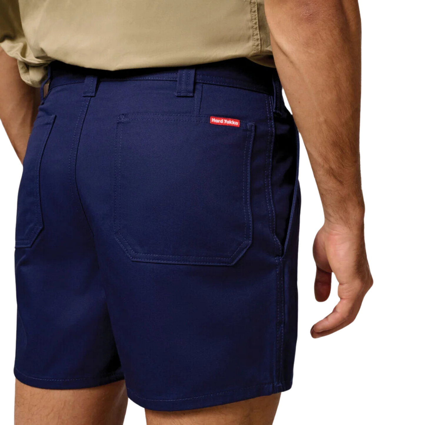 Hard Yakka Men's Relaxed Fit Cotton Drill Short with Belt Loops - Navy