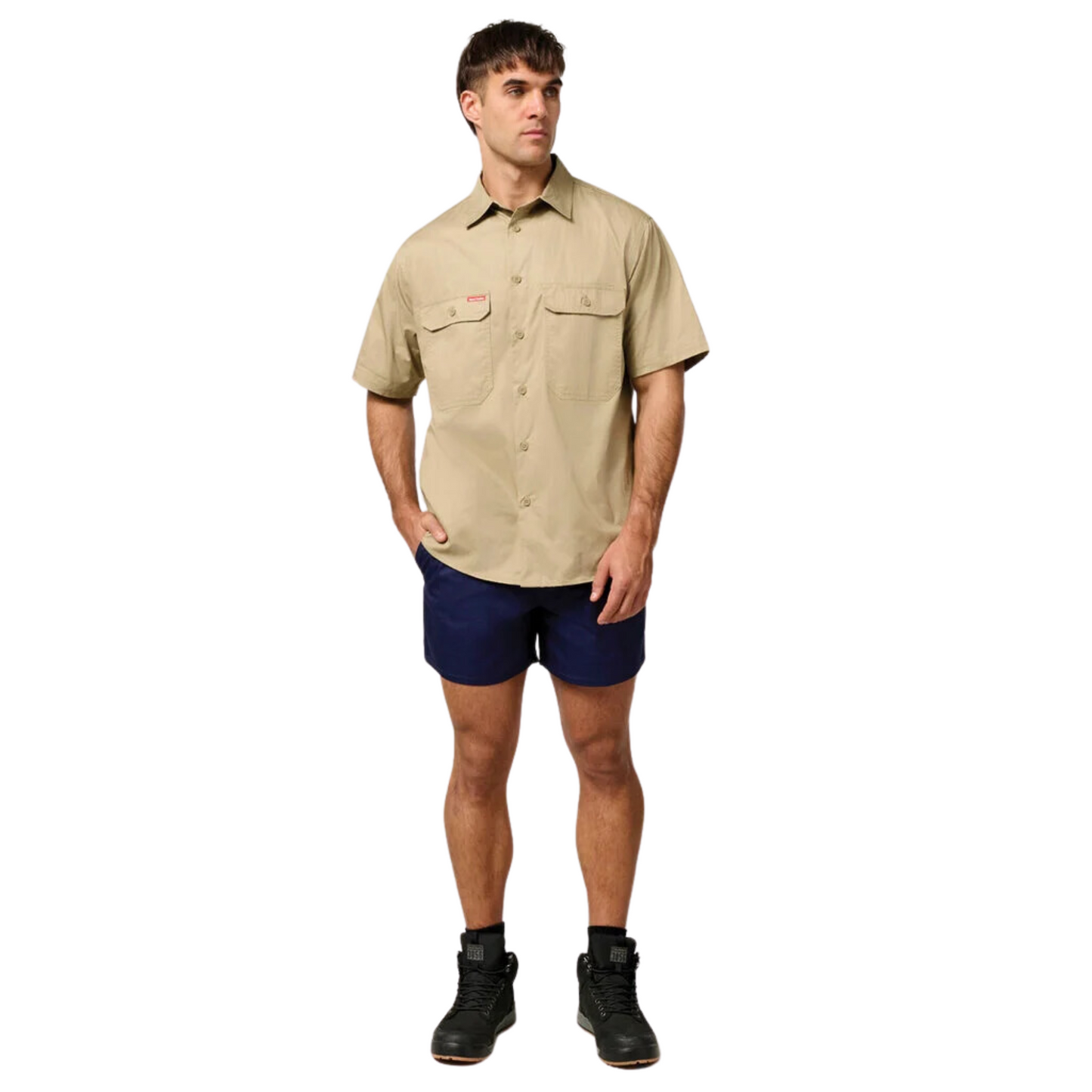 Hard Yakka Men's Relaxed Fit Cotton Drill Short with Belt Loops - Navy