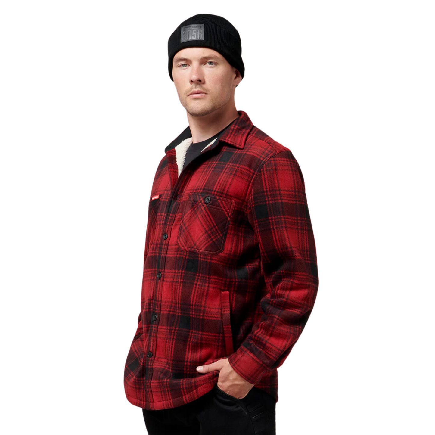 Hard Yakka Men's Legends Sherpa Jacket with Free Beanie - Camper Red