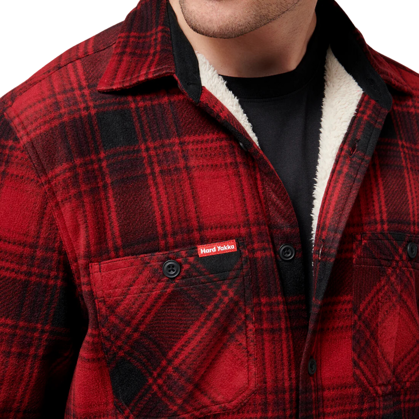 Hard Yakka Men's Legends Sherpa Jacket with Free Beanie - Camper Red