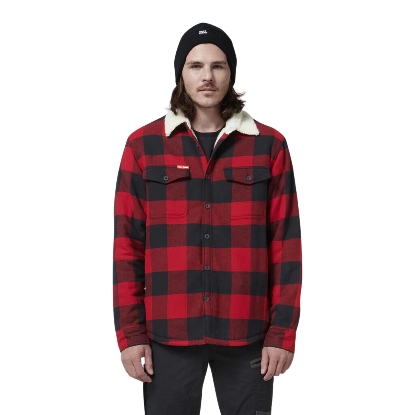 Hard Yakka Men's Heritage Trucker Sherpa Jacket - Red