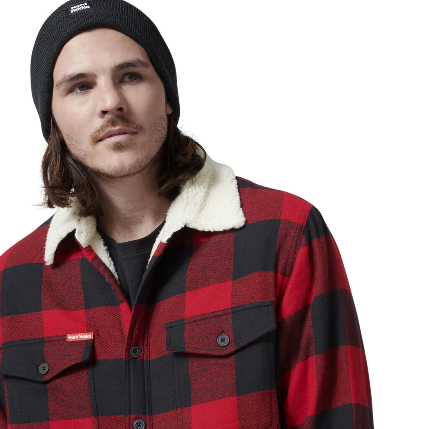 Hard Yakka Men's Heritage Trucker Sherpa Jacket - Red