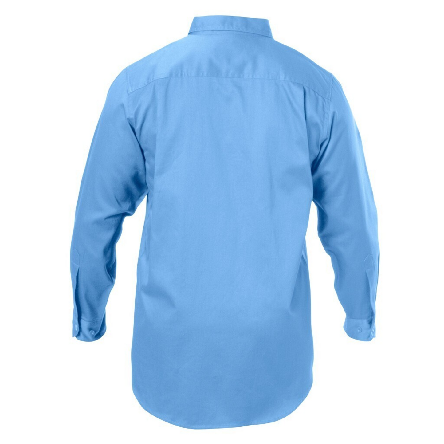 Hard Yakka Men's Long Sleeve Open Front Cotton Drill Work Shirt - Blue Medit