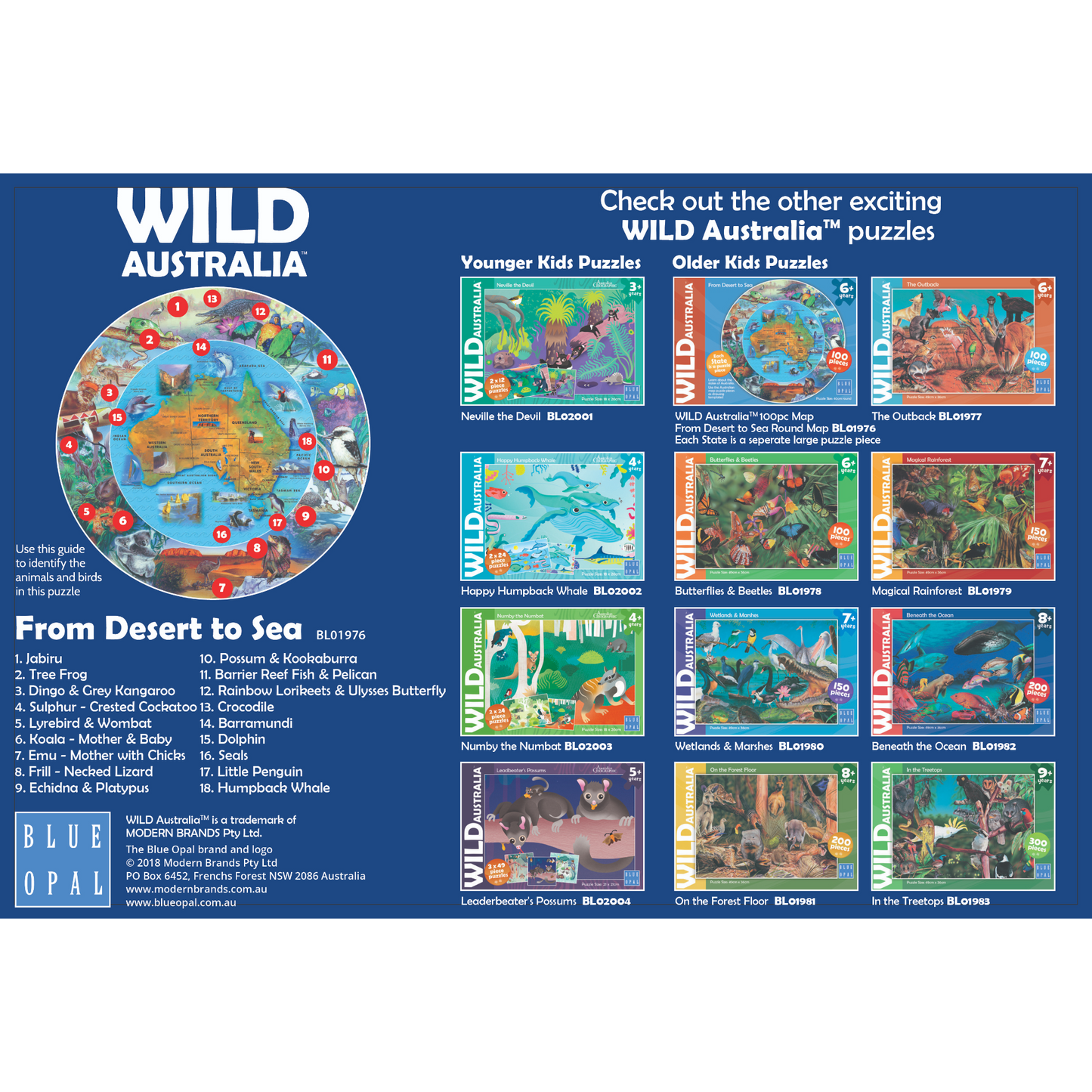 Blue Opal - Wild Aust From Desert to Sea 100 pieces