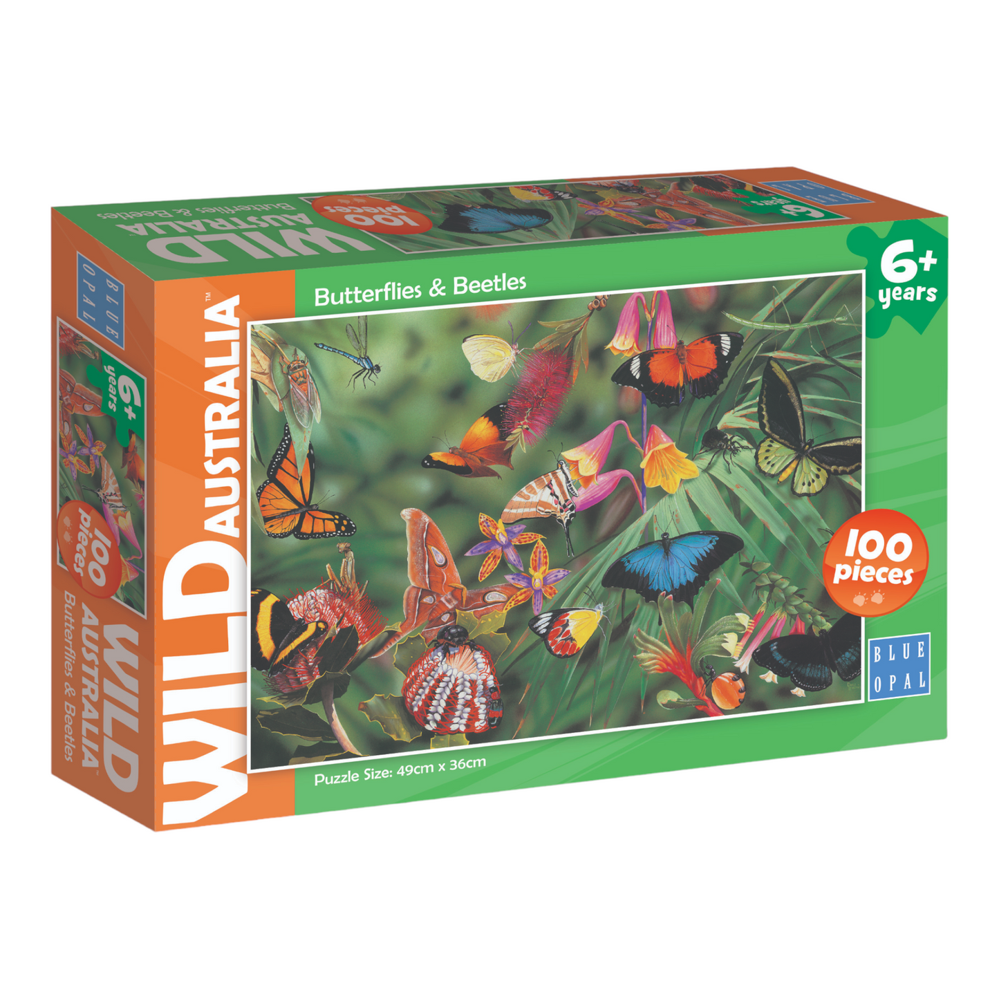 Blue Opal - Wild Aust Butterflies & Beetles 100 pieces