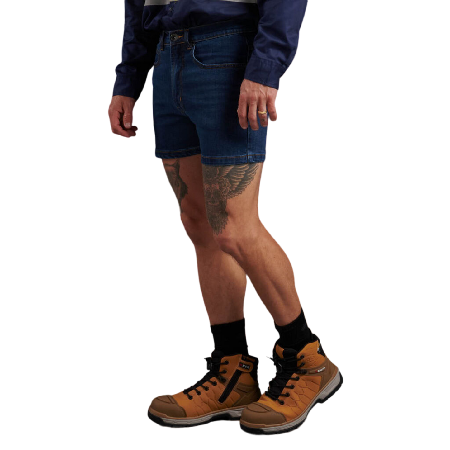 KingGee Men's Stretch Denim Work Shorts - Stonewash