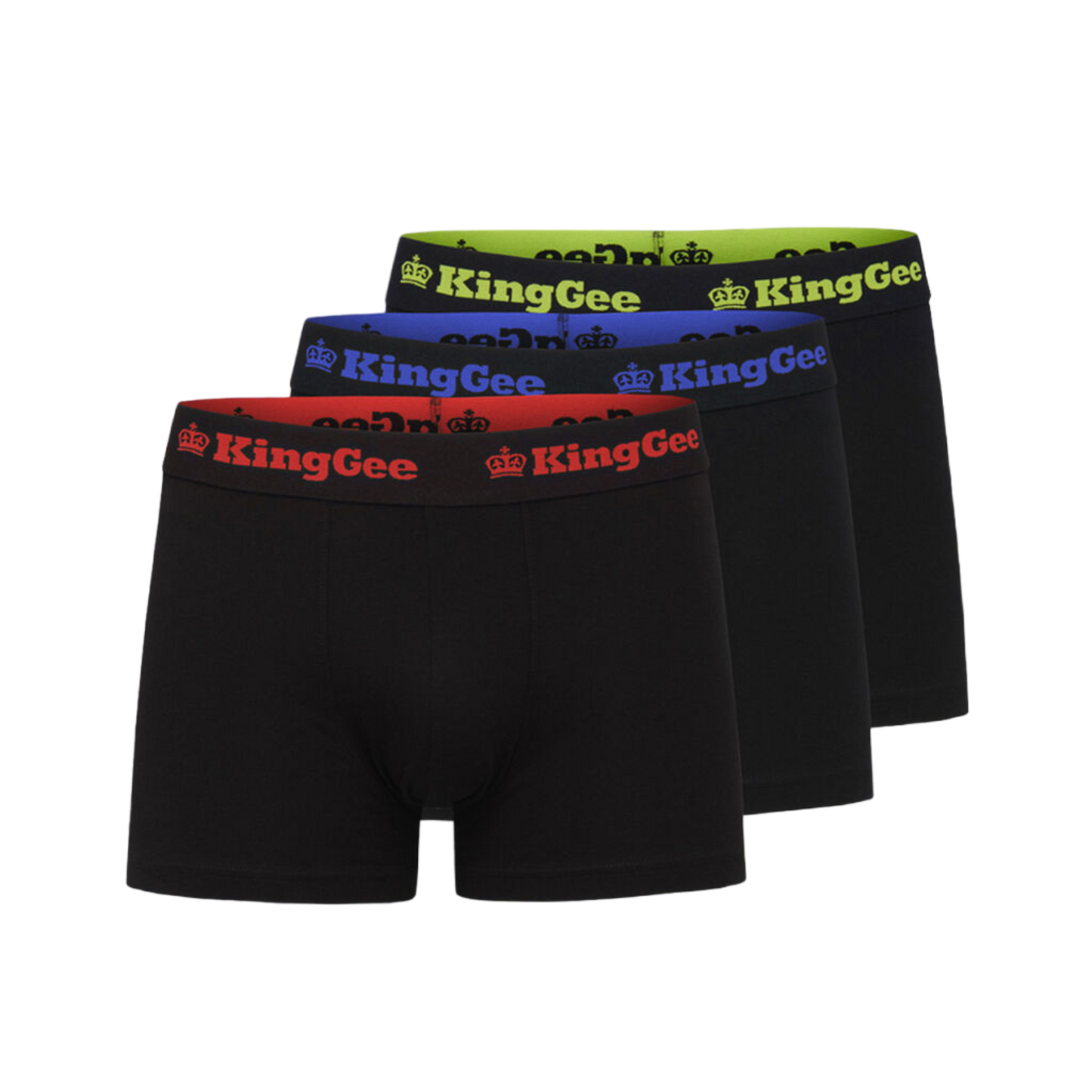 KingGee Men's Cotton Trunks - 3 Pack - Black