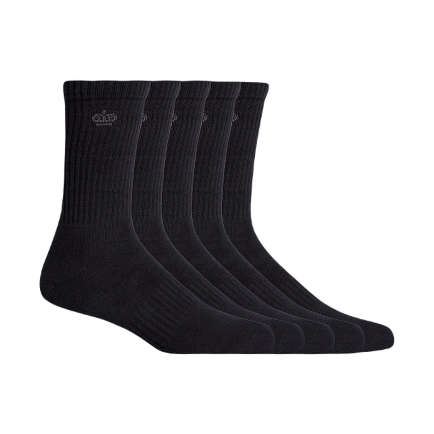 KingGee Men's Cotton Crew Work Socks - 5 Pack - Black