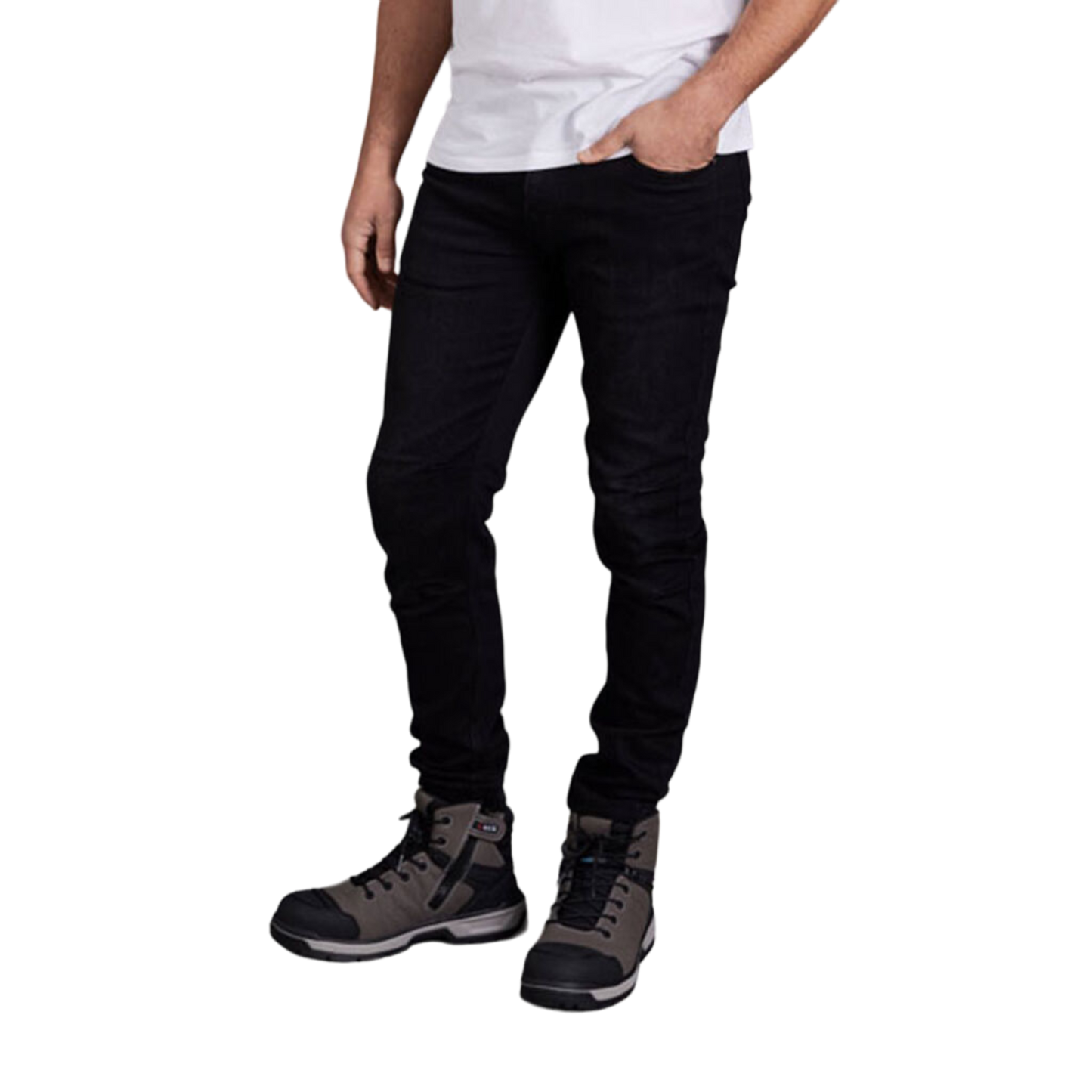 KingGee Men's Urban Coolmax Slim Stretch Denim Work Jeans - Black