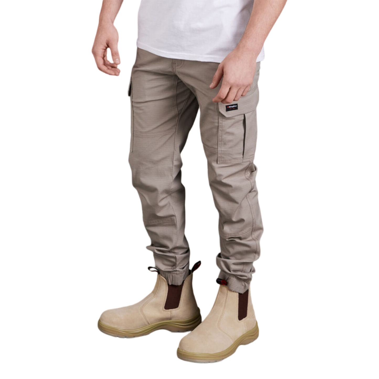 KingGee Men's Tradies Comfort Waist Cuffed Pants - Desert