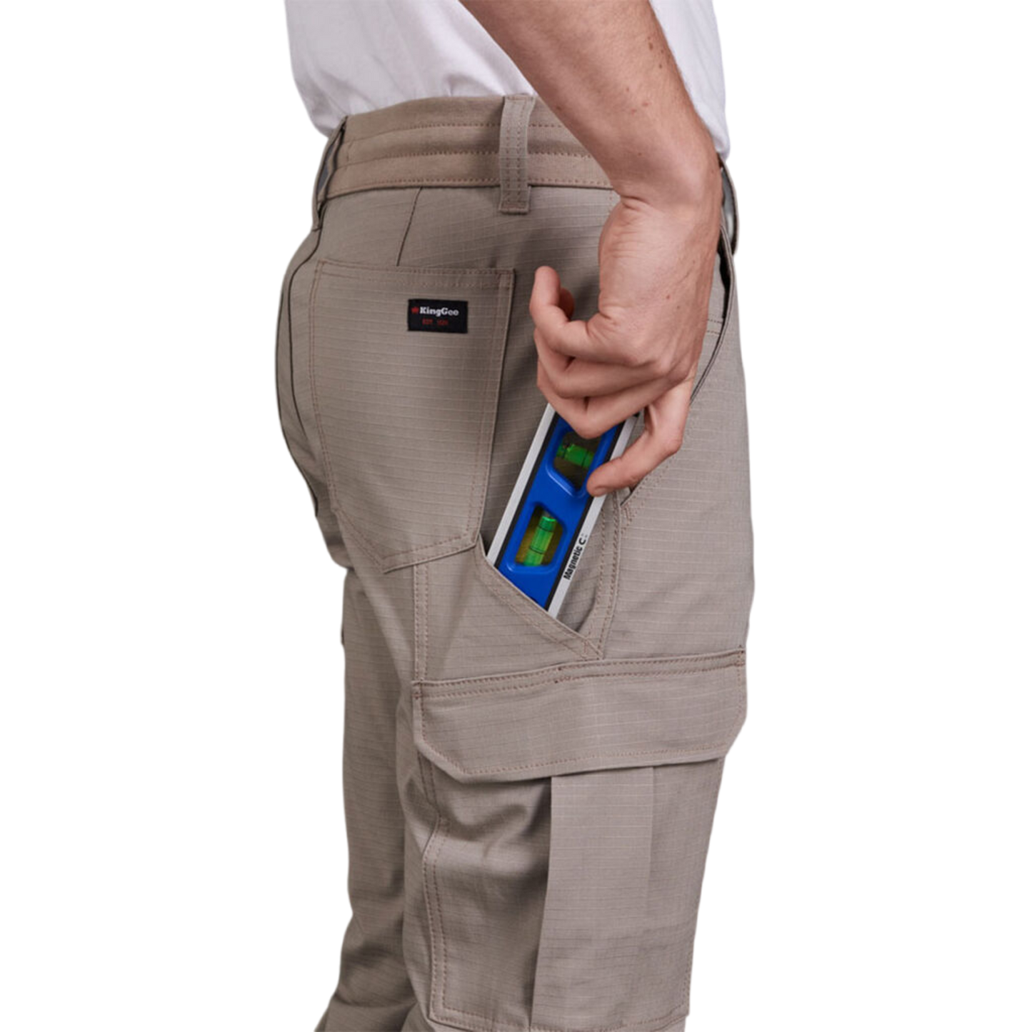 KingGee Men's Tradies Comfort Waist Cuffed Pants - Desert