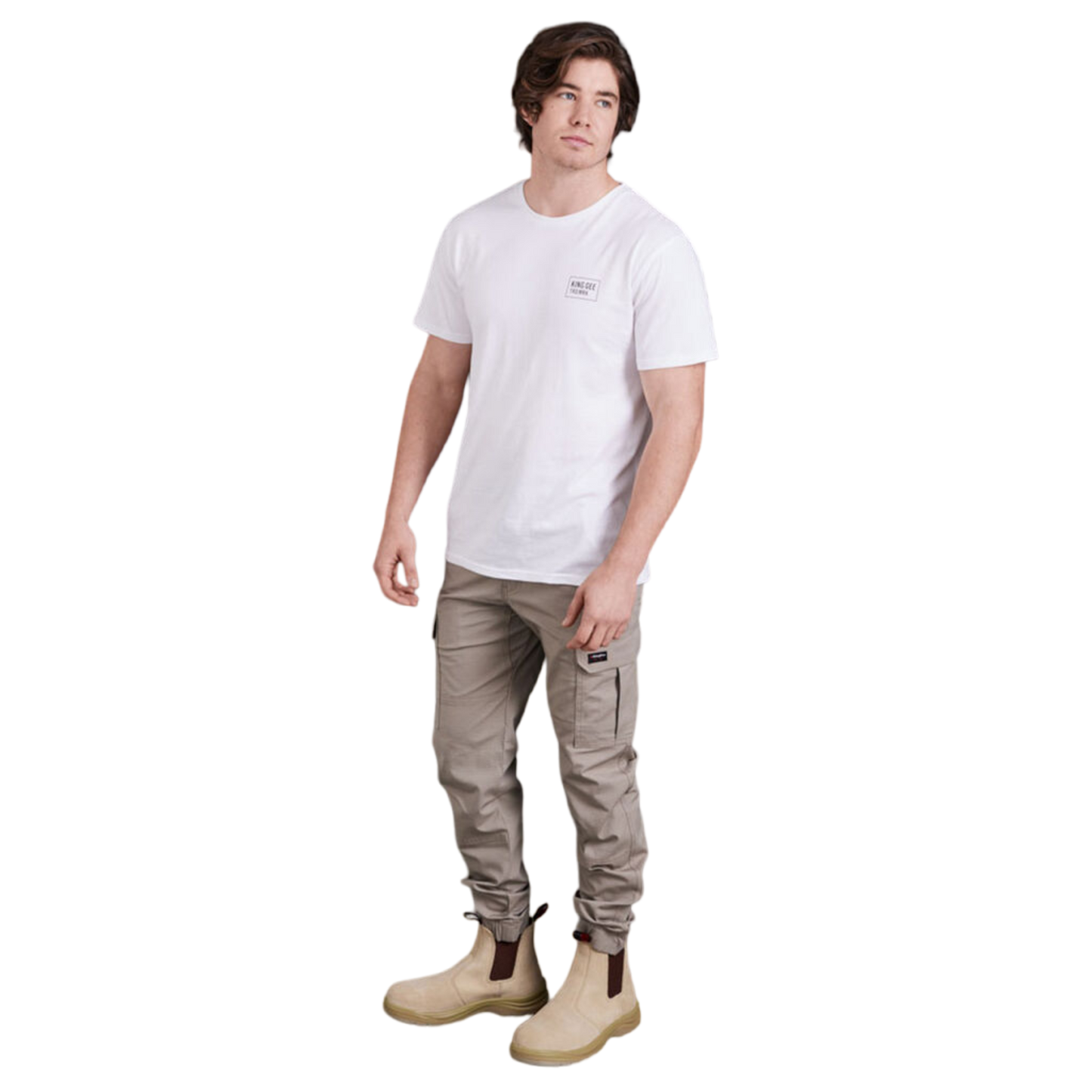 KingGee Men's Tradies Comfort Waist Cuffed Pants - Desert