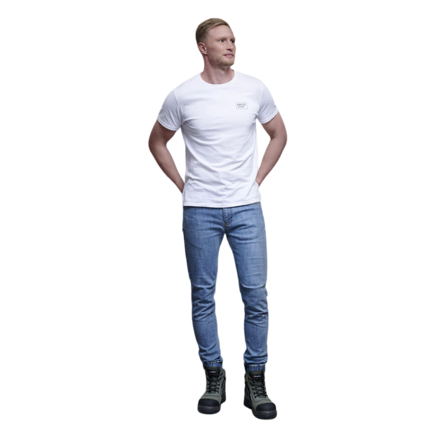 KingGee Men's Urban Coolmax Stretch Cuffed Denim Jeans - Vintage